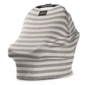 Milk Snob Gray and White Striped Baby Car Seat/Nursing Cover